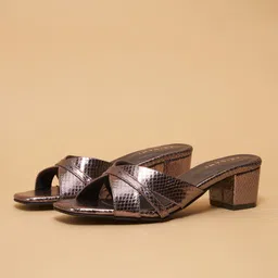 ERIDANI Striped Party Block Mules-17