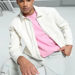 Puma MMQ Relaxed-Fit Zip Cotton Overshirt Tailored Jacket-44