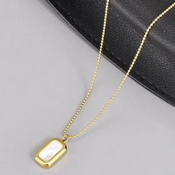 V FASHION JEWELLERY Gold-Plated Rectangle Pendants with Chains-image-28