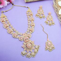 VATSALYA creation Women PinkJewellery Set-image-16