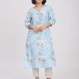 R&B Floral Printed Round Neck Straight Kurta-picture-17