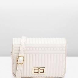 French Connection Structured Self Striped Sling Bag image 3