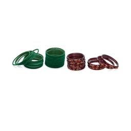 Somil Classic Combo Glass Bangles | Simple Chudi Set For Women & Girls | Daily Use & Special Occasions, Combo Of 2 Set, Green, Maroon-image-103