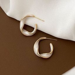 BEYTER Sterling Silver Contemporary Half Hoop Earrings-8