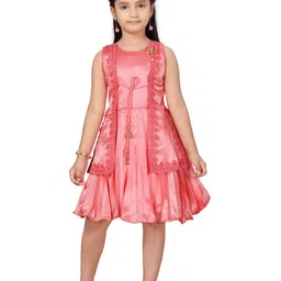 Sangria Girls Sleeveless Fit & Flare Silk Frock-picture-48
