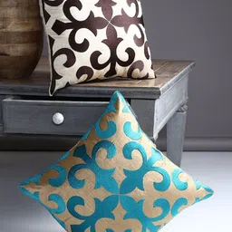 Myntra Elegant Homes Multicoloured Set of 2 Ethnic Motifs Square Cushion Covers-picture-26