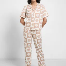 Dreamz by Pantaloons Women Geometric Printed Shirt Pyjamas Night suit-picture-24