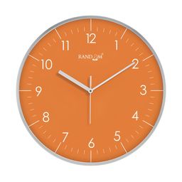 RANDOM Premium Collections Orange & Grey Printed Round Shaped Contemporary Wall Clock-25