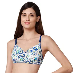 Samvar Blue Cotton Non-Wired Non Padded Minimizer Bra-picture-6