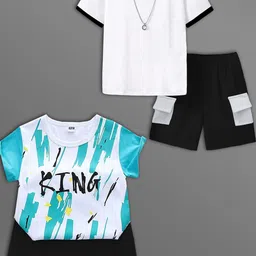 HELPOM Unisex Kids Printed T-shirt with Shorts-picture-28