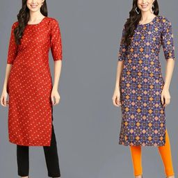 Ethnic basket Women Multicoloured Kurtas-image-98
