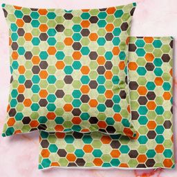 ArtzFolio Multicoloured Set of 2 Velvet Square Cushion Covers-image-92