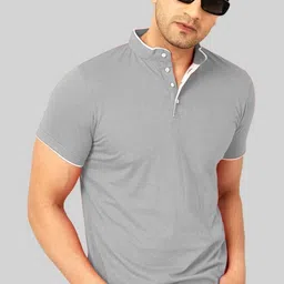 Genzy Mandarin Collar Short Sleeves T-Shirt-picture-33