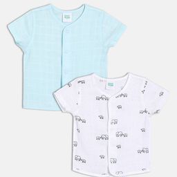 MINI KLUB Infant Boys Pack Of 2 Printed Pure Cotton Jhablas 28NBFV776-image-28