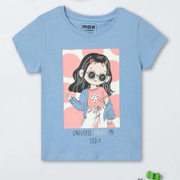 max Girls Printed Applique T-shirt-image-89