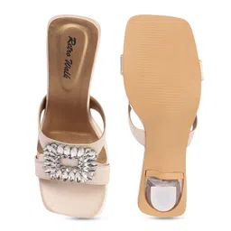 Retro Walk Embellished Block Peep Toes image 5