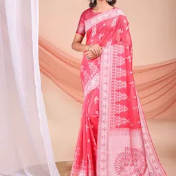 LeeliPeeri Designer Woven Design Zari Linen Blend Saree-55
