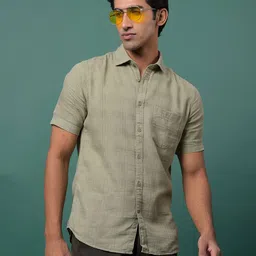 Crimsoune Club Checked Spread Collar Classic Slim Fit Pocket Shirt-image-87