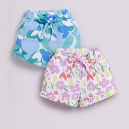 Biskid Set of 2 Girls Multicolored printed shorts-11