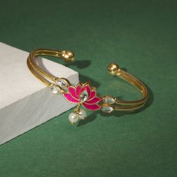TEEJH Women Handcrafted Gold-Plated Bangle-Style Bracelet-picture-9