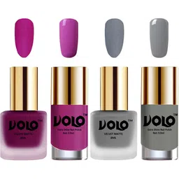 VOLO VOLO Set Of 4 Velvet Matte & Extra Shine Nail Polish-8 ml & 9.9 ml Shade 14-20-35-41-49
