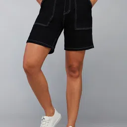 DOLCE CRUDO Women High-Rise Denim Shorts-picture-0