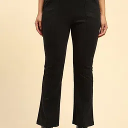 Global Republic Women Relaxed Straight Leg Straight Fit High-Rise Trousers-image-64