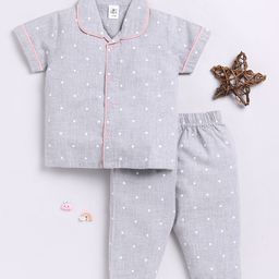 Clt.s Unisex Kids Polka Dot Printed Night suit-image-65