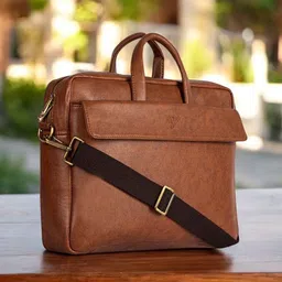 GBK Men Printed PU Laptop Bag With Detachable Sling Strap-13