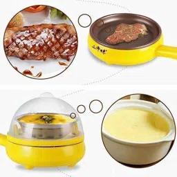 megatrnzase Multi functional Electronic 2 in 1 Single Layer Egg Boiler Steamer Cooker With Handle and Capacity of 7 Eggs | Egg Boiling Non-Stick Steamer and Egg Frying Pan Machine (Multi) Egg Cooker image 5
