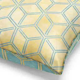 BIANCA Beige & Green Set of 2 Geometric Square Cushion Covers image 5