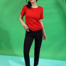PINACOLADA Women Round Neck Waist Tie-Ups Regular Top-image-73