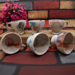 laghima jadon Multicoloured Set of 6 Ceramic Cups and Mugs-6
