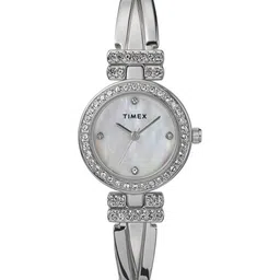 Timex Women Brass Dial & Stainless Steel Bracelet Style Straps Analogue Watch TW2W62200-11