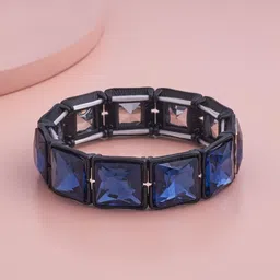 Kushal's Fashion Jewellery Zircon Studded Elasticated Bracelet-32