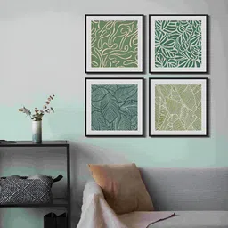 999Store Green & Cream-Coloured 4 Piece Canvas Other Wall Paintings-image-33