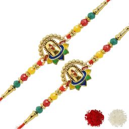 MEIRA JEWELLERY 4-Pcs Rakhi With Roli Chawal & Greeting Card-image-80