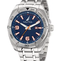 Nautica Men Patterned Dial & Stainless Steel Straps Analogue Watch NAPTCF203-15
