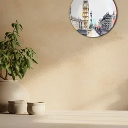 THE QUIRKY HOME London Calling White & Beige Printed Ceramic Wall Plate-image-31
