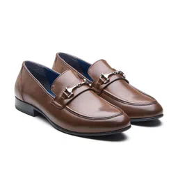 MICHAEL ANGELO Men Solid Textured Formal Loafers-36