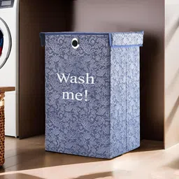Kuber Industries Navy Blue 4 Pieces  Printed Foldable Laundry Bag 75L-57