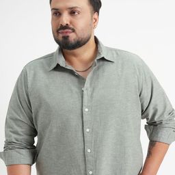 HIGHLANDER Men Solid Spread Collar Cotton Casual Shirt-image-28