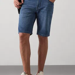 DAGERRFLY Men Solid Regular Fit Mid-Rise Denim Shorts-image-67