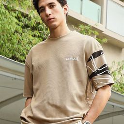 Campus Sutra Men Graphic Printed Round Neck Cotton Oversized T-shirt-picture-26