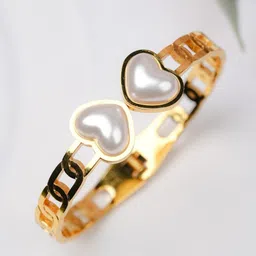Zeraki Jewels Stainless Steel Gold-Plated Cuff Bracelet-23