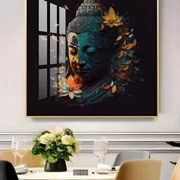 THE NEXT DECOR Yellow & Black Peaceful Reflection Buddha Wall Art-image-27