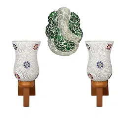 Somil Indore Mosaic Decorative Lamp Combo of Matching Wall Lamp & Blessing God Ganesh Wall Lamp, Multi Compatible with LED, Size: 13 X 13 X 27 Cm, Pack of 3.-image-90