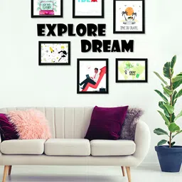 Aura Black & White 5 to 7 Pieces MDF Wall Photo Frames-image-65