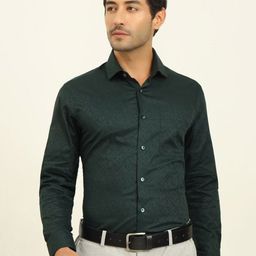 METAL Abstract Printed Cutaway Collar Slim Fit Opaque Formal Shirt-image-37