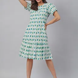 KALINI Women Cotton PrintA-Line Dress-picture-5